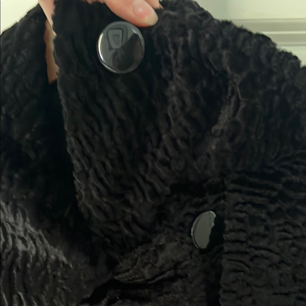 Talbots Black Teddy Jacket Plush pattern dress jacket size medium - Picture 4 of 12